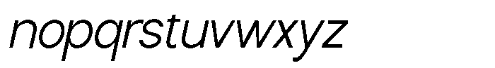 Nira Nara Light Semi Condensed Slanted Font LOWERCASE