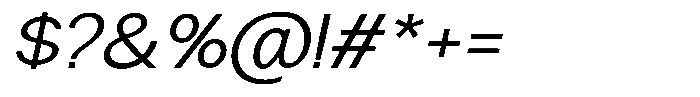 Nira Nara Light Semi Expanded Slanted Font OTHER CHARS