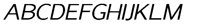 Nira Nara Light Semi Expanded Slanted Font UPPERCASE