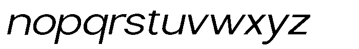 Nira Nara Light Semi Expanded Slanted Font LOWERCASE