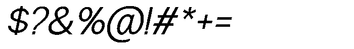 Nira Nara Light Slanted Font OTHER CHARS