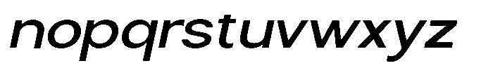 Nira Nara Medium Semi Expanded Slanted Font LOWERCASE