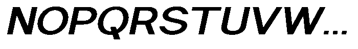 Nira Nara Semi Bold Semi Expanded Slanted Font UPPERCASE