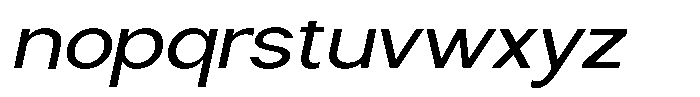 Nira Nara Semi Expanded Slanted Font LOWERCASE