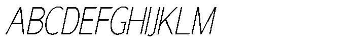 Nira Nara Thin Condensed Slanted Font UPPERCASE