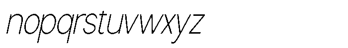 Nira Nara Thin Condensed Slanted Font LOWERCASE
