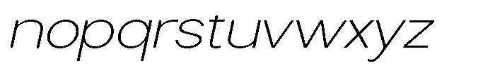 Nira Nara Thin Expanded Slanted Font LOWERCASE