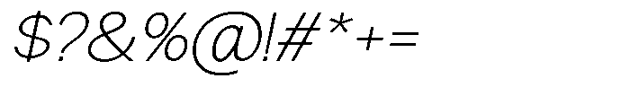 Nira Nara Thin Semi Expanded Slanted Font OTHER CHARS