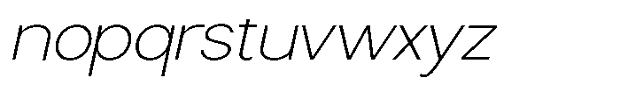 Nira Nara Thin Semi Expanded Slanted Font LOWERCASE