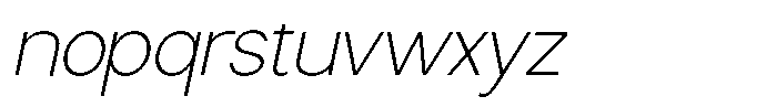Nira Nara Thin Slanted Font LOWERCASE
