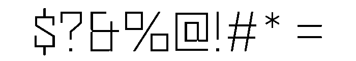 Nielot Thin Font OTHER CHARS