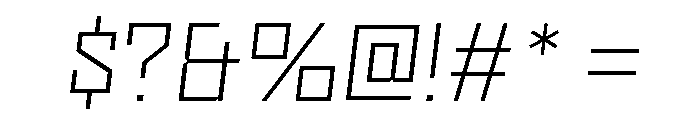 Nielot ThinSlant Font OTHER CHARS