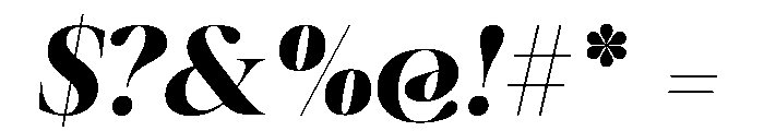Ninna BlackItalic Font OTHER CHARS