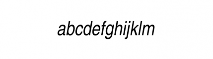 Nimbus Sans Complete L Condensed Regular Italic Font LOWERCASE