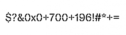 Nimbus Sans Complete Stencil D Font OTHER CHARS