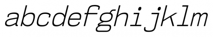 NK57 Monospace Semi Condensed Light Italic Font LOWERCASE