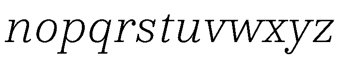 NNColroySTD ThinItalic Font LOWERCASE