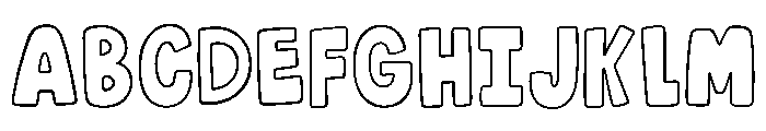 Normal Sunday Outline Font UPPERCASE