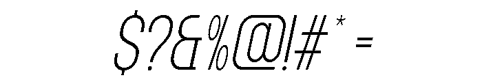 Norveza Light Italic Font OTHER CHARS