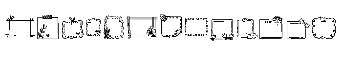 Note frame doodle Font UPPERCASE