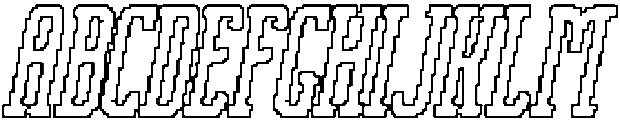 Nordin Slab Rounded Pixel Outline otf (400) Font UPPERCASE
