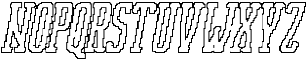 Nordin Slab Rounded Pixel Outline otf (400) Font UPPERCASE