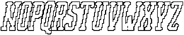 Nordin Slab Rounded Pixel Outline otf (400) Font LOWERCASE