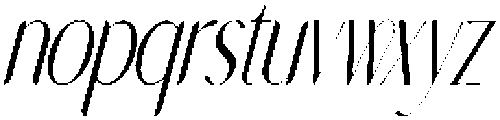 Norilane Condensed Italic otf (400) Font LOWERCASE