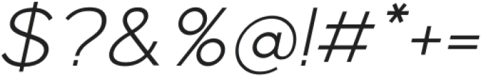 Normal Extra Light Italic otf (200) Font OTHER CHARS