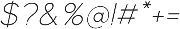 Normal Thin Condensed Italic otf (100) Font OTHER CHARS