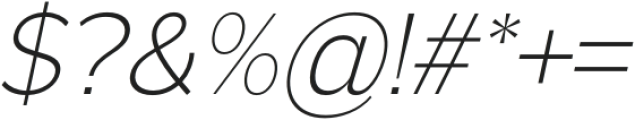Normaliq ExtraLight Italic otf (200) Font OTHER CHARS