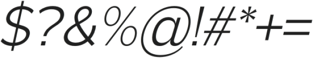 Normaliq Light Italic otf (300) Font OTHER CHARS