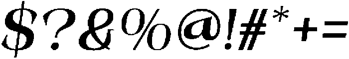 Novarick Italic Bold otf (700) Font OTHER CHARS