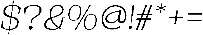 Novarick Italic Extra Light otf (200) Font OTHER CHARS