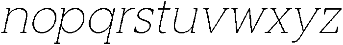 Noverion Slab Thin Slanted otf (100) Font LOWERCASE