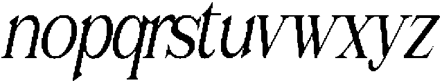 Noveris Serif Condensed Slant otf (400) Font LOWERCASE
