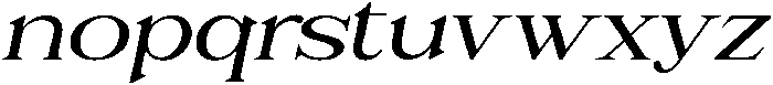 Noveris Serif Expanded Slant otf (400) Font LOWERCASE
