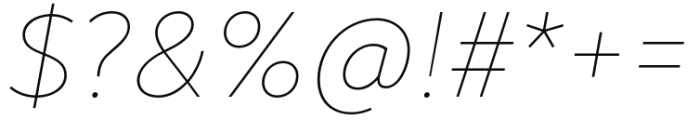 Noah Thin Italic Font OTHER CHARS