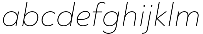 Noah Ultra Light Italic Font LOWERCASE