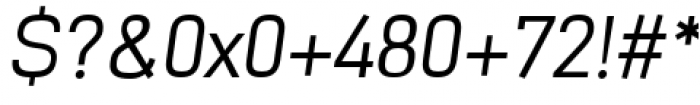 NotaBene Normal Oblique Font OTHER CHARS