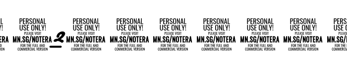 Notera 2 Underline PERSONAL USE Black Font OTHER CHARS
