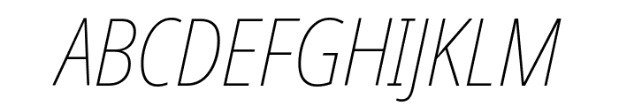 Noto Sans Condensed Thin Italic Font UPPERCASE
