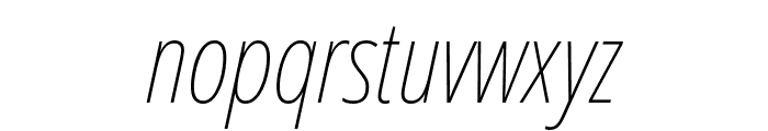 Noto Sans ExtraCondensed Thin Italic Font LOWERCASE