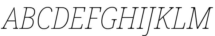 Noto Serif Condensed Thin Italic Font UPPERCASE