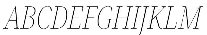 Noto Serif Display ExtraCondensed Thin Italic Font UPPERCASE