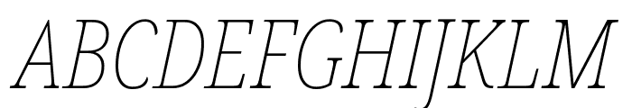 Noto Serif ExtraCondensed Thin Italic Font UPPERCASE