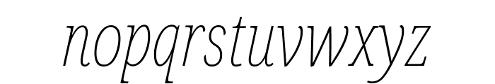 Noto Serif ExtraCondensed Thin Italic Font LOWERCASE