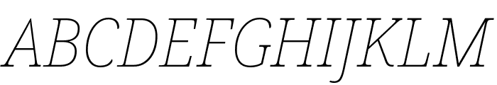 Noto Serif SemiCondensed Thin Italic Font UPPERCASE