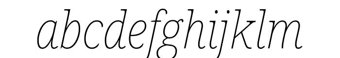 Noto Serif SemiCondensed Thin Italic Font LOWERCASE