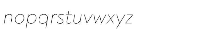 Noah Grotesque Thin Italic Font LOWERCASE